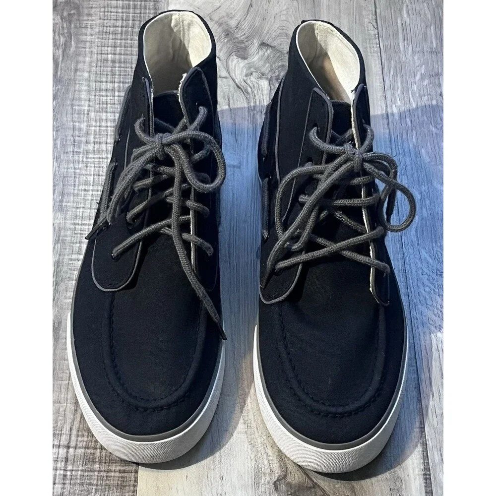 Polo Ralph Lauren Lander Chukka Hi Top Canvas Boots Shoes Size 8D Black